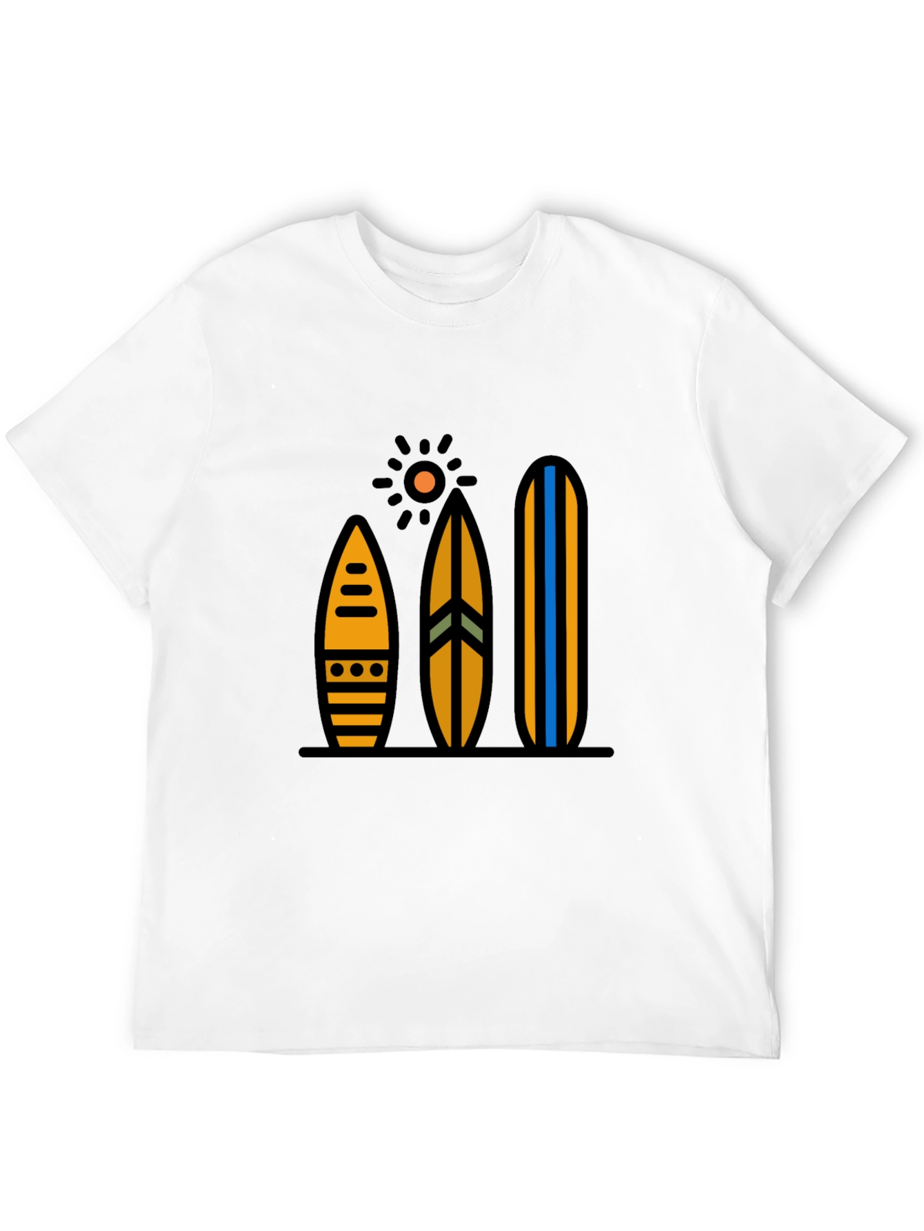 Surfboard Graphic Tee - Black Cotton Blend