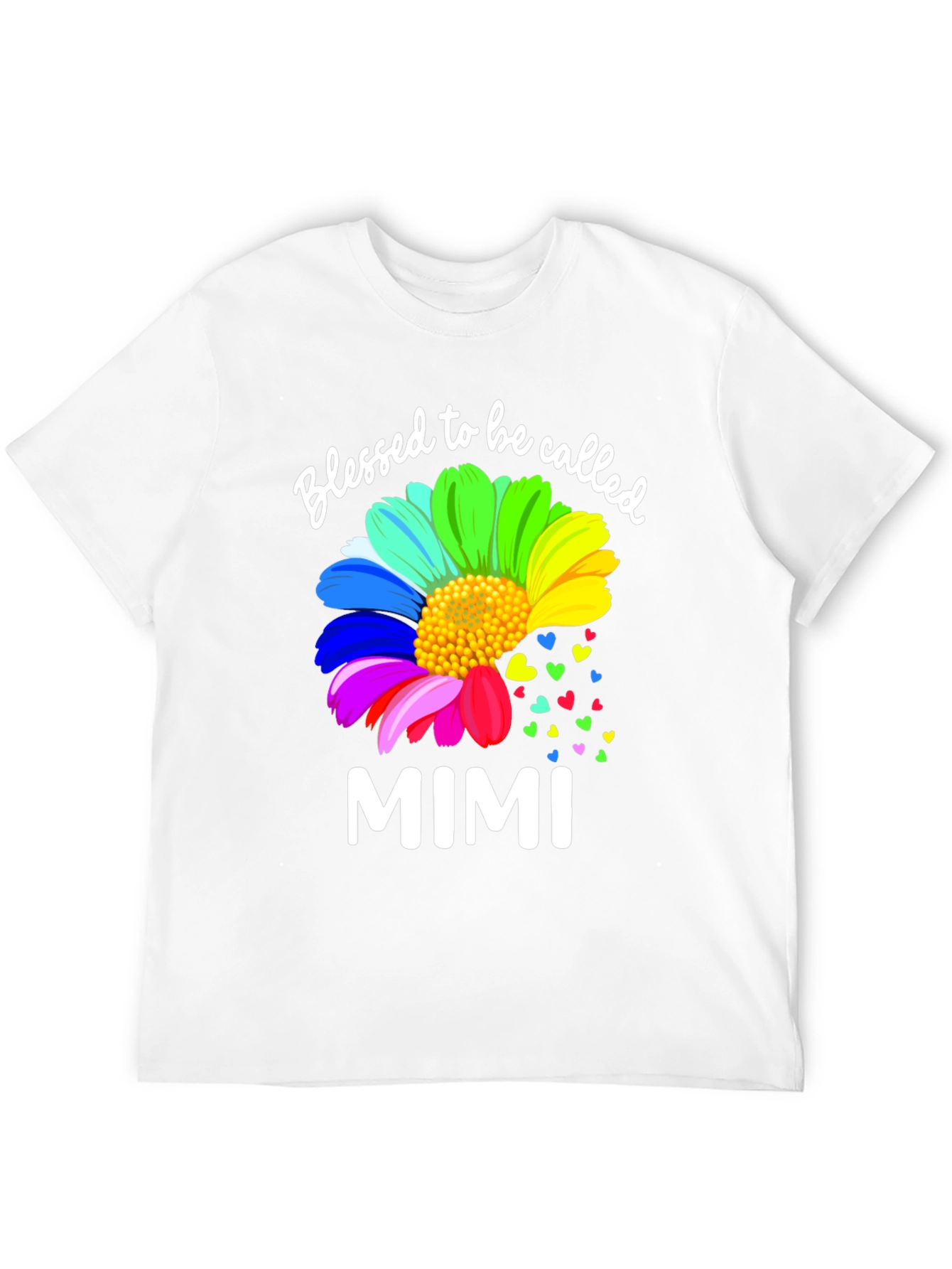 Blessed to Be Called Mimi Rainbow Flower T-Shirt