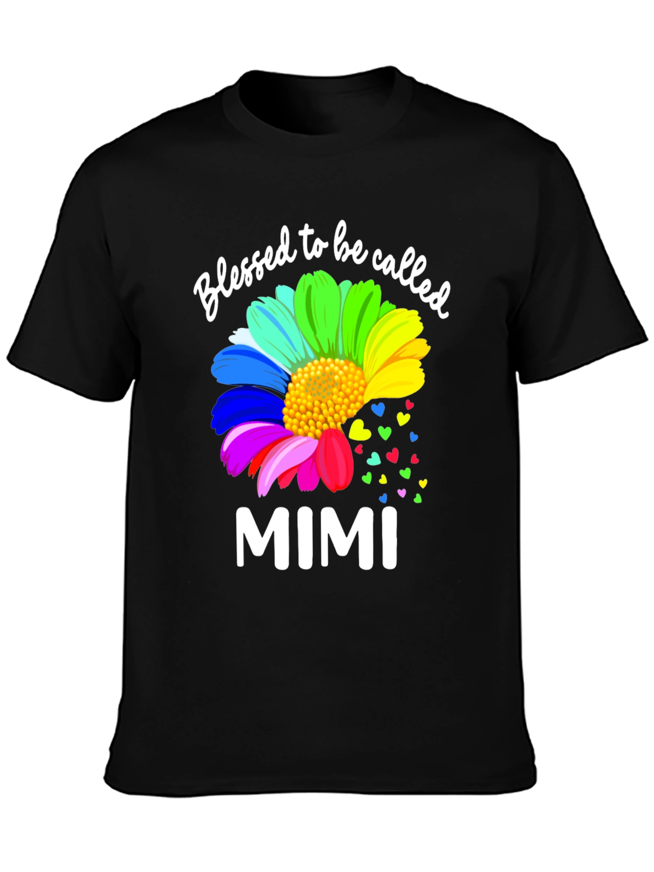 Blessed to Be Called Mimi Rainbow Flower T-Shirt