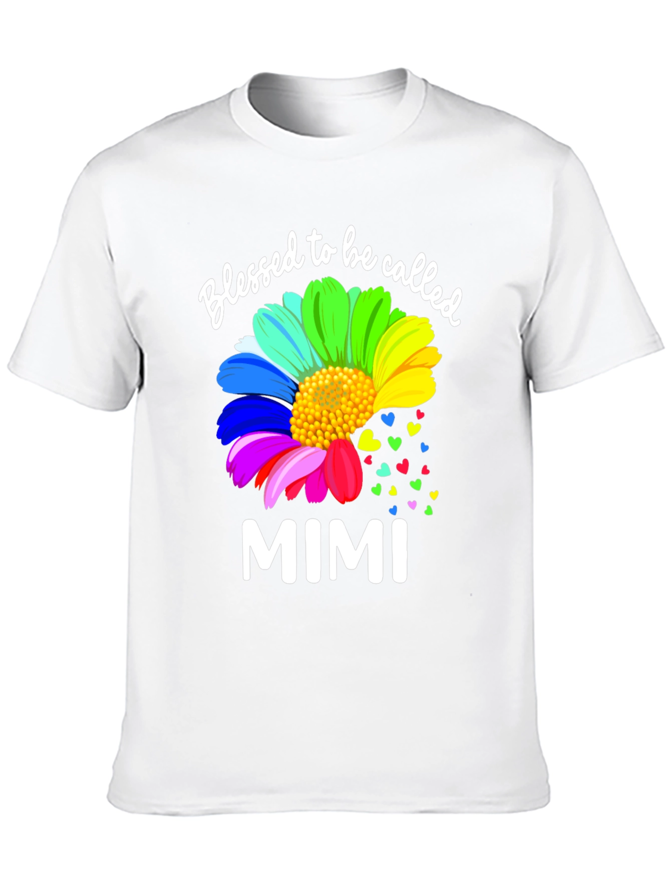 Blessed to Be Called Mimi Rainbow Flower T-Shirt