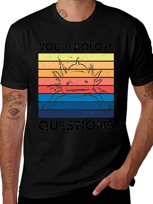 Axolotl Questions Graphic Tee - Unisex Black T-Shirt