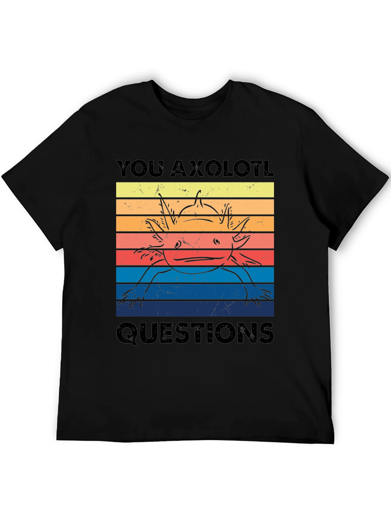 Axolotl Questions Graphic Tee - Unisex Black T-Shirt