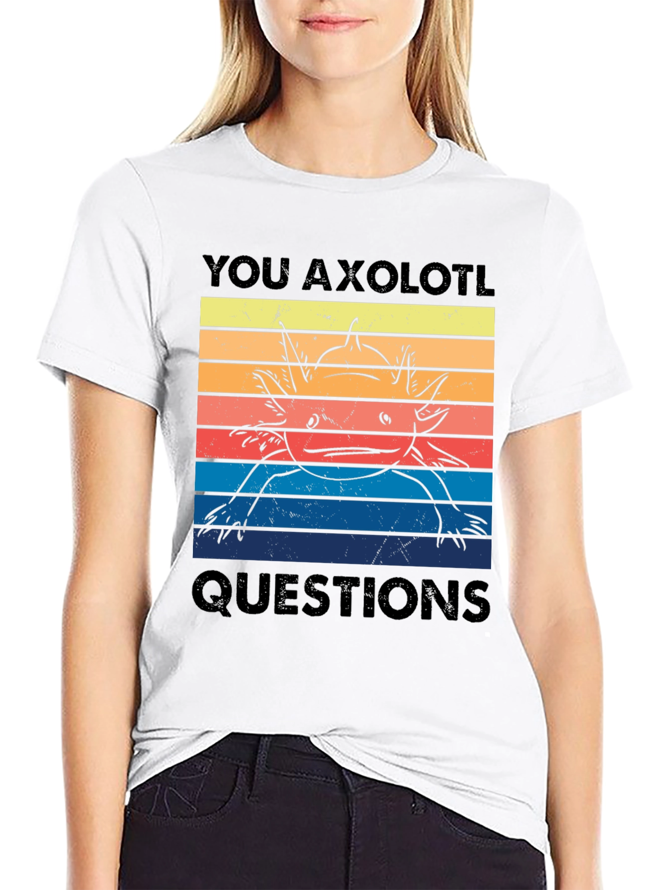 Axolotl Questions Graphic Tee - Unisex Black T-Shirt