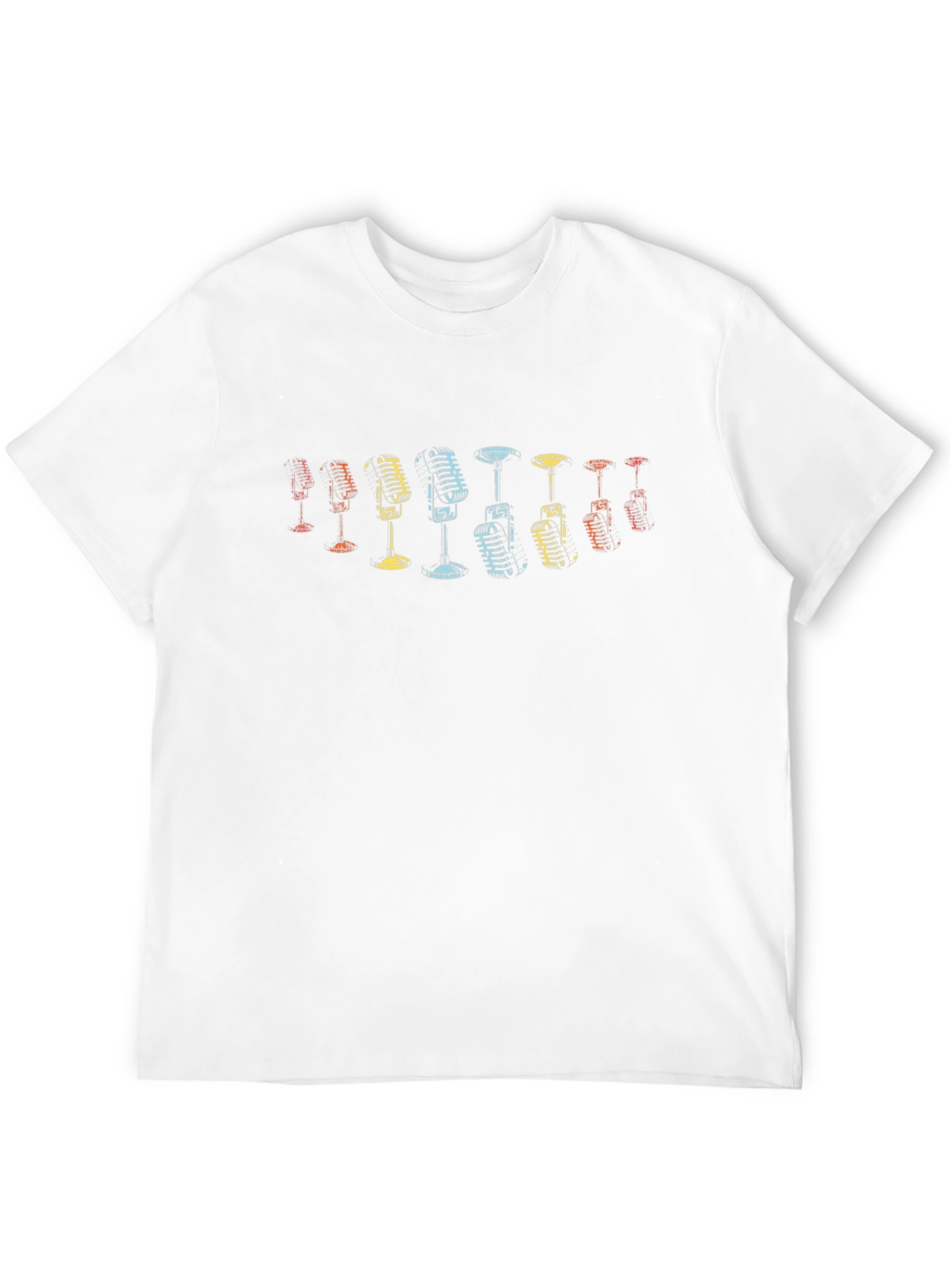 Retro Microphone Graphic Black T-Shirt
