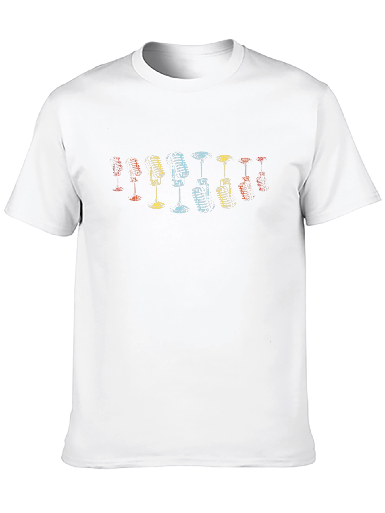 Retro Microphone Graphic Black T-Shirt
