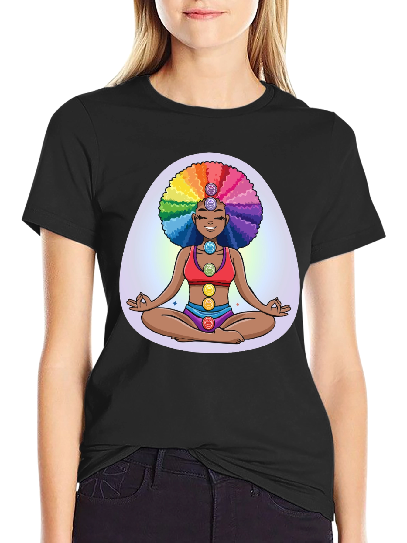 Chakra Girl Graphic Tee - Meditate in Style