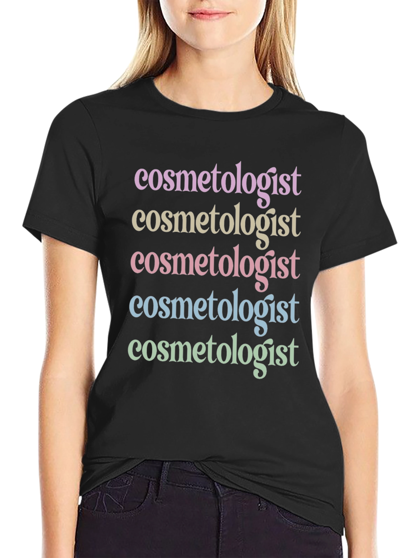 Cosmetologist Stacked Text T-Shirt