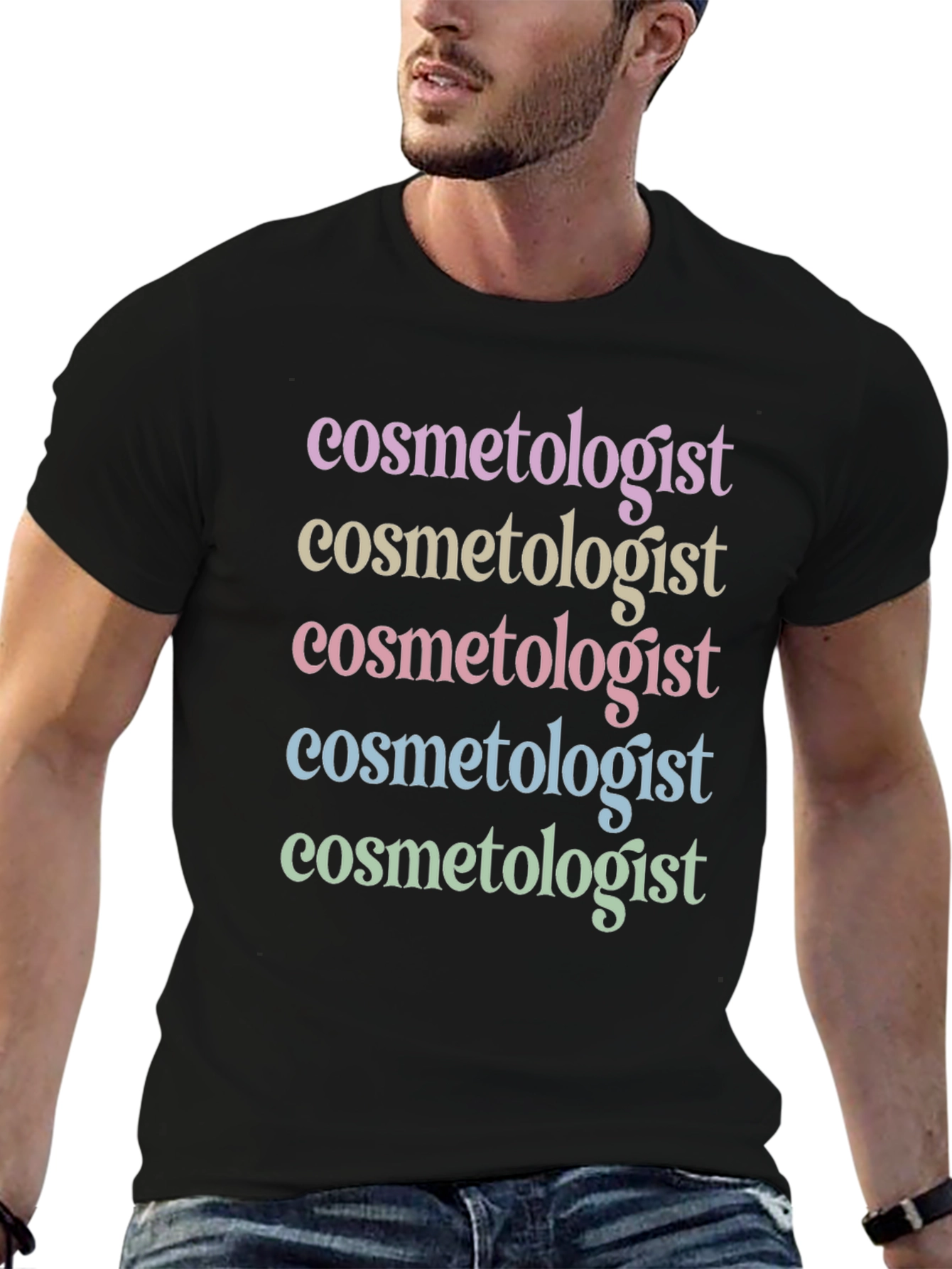 Cosmetologist Stacked Text T-Shirt
