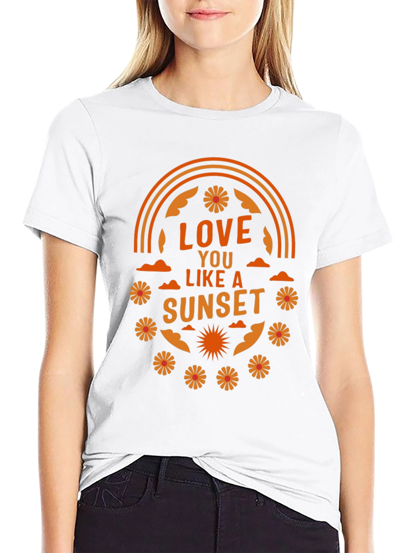 Love You Like a Sunset Graphic T-Shirt - Black