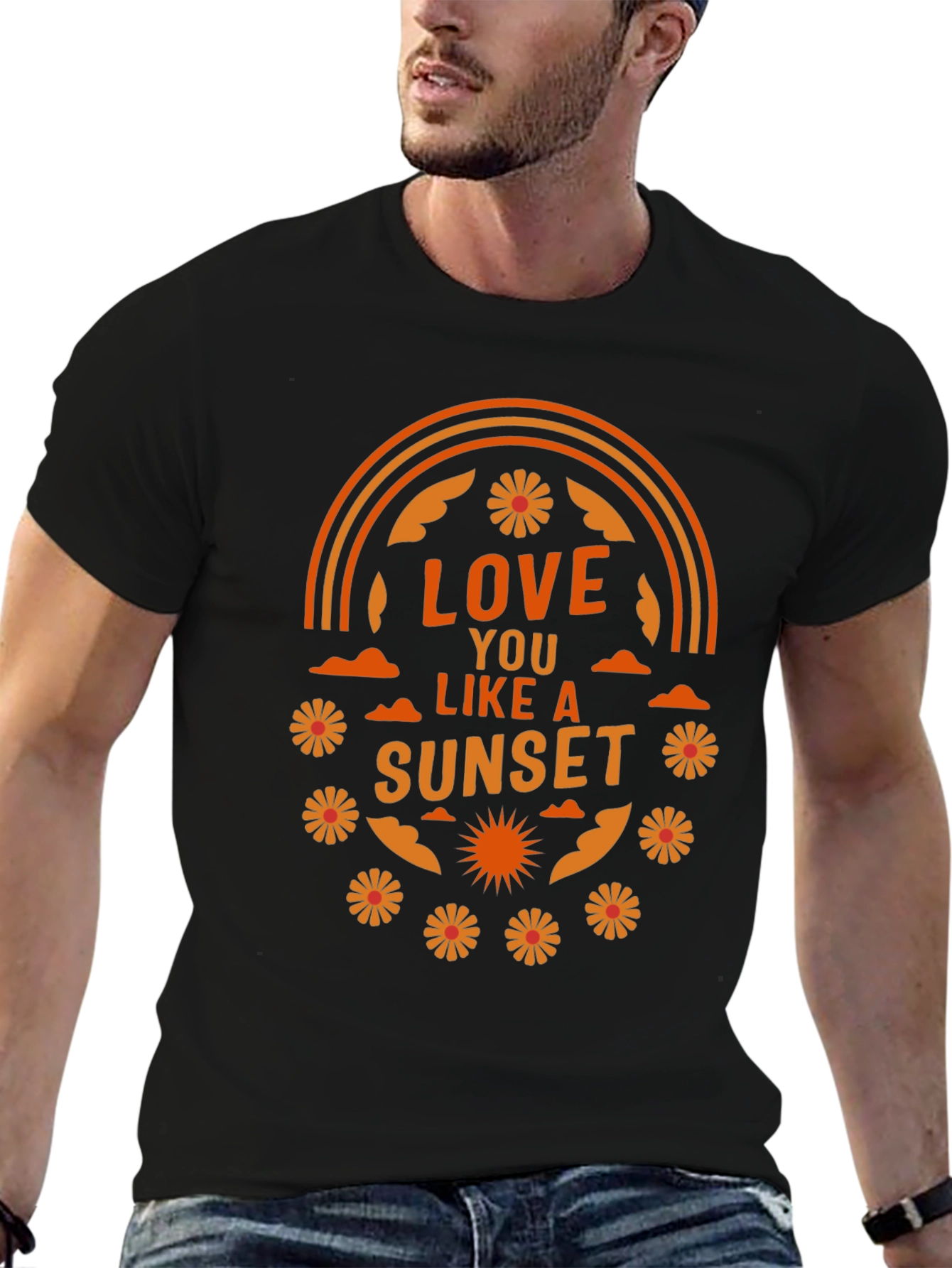 Love You Like a Sunset Graphic T-Shirt - Black