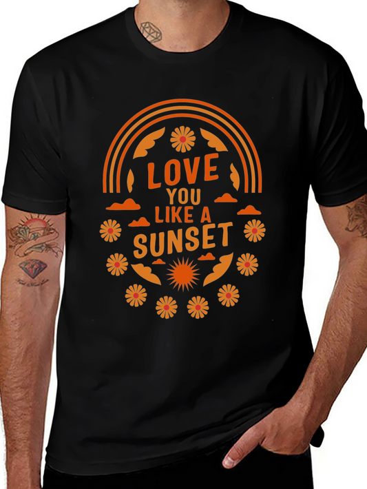 Love You Like a Sunset Graphic T-Shirt - Black