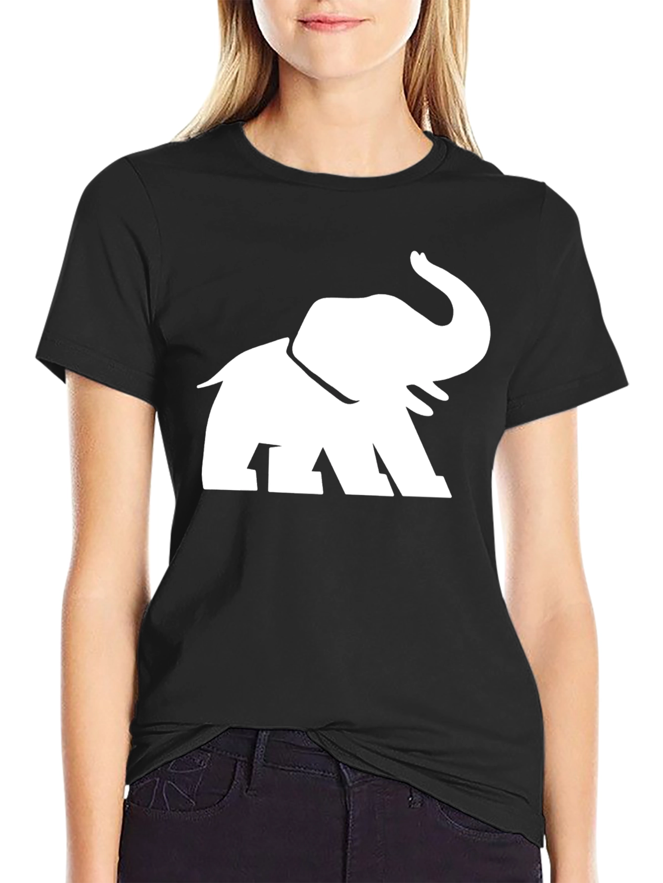 Elephant Graphic Tee - Stylish Black Cotton T-Shirt