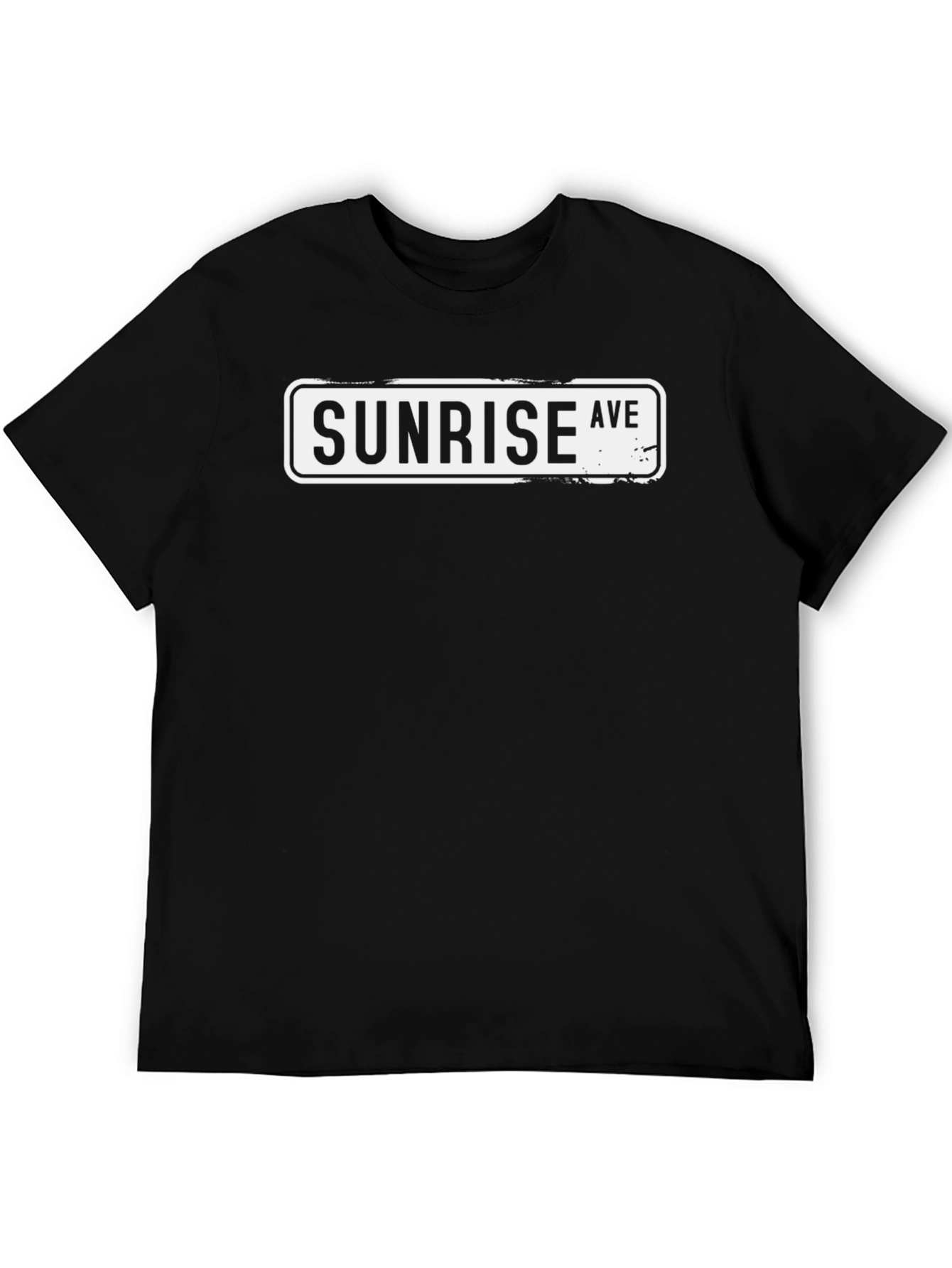 Sunrise Ave Street Sign Black T-Shirt
