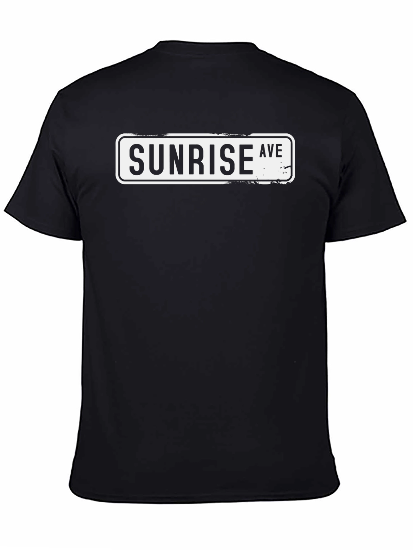 Sunrise Ave Street Sign Black T-Shirt
