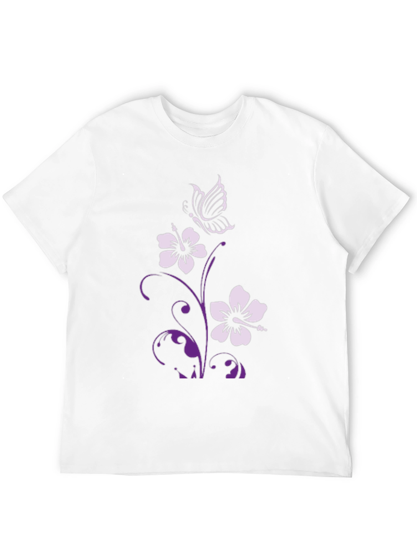 Floral Butterfly Graphic Tee - Stylish Black T-Shirt