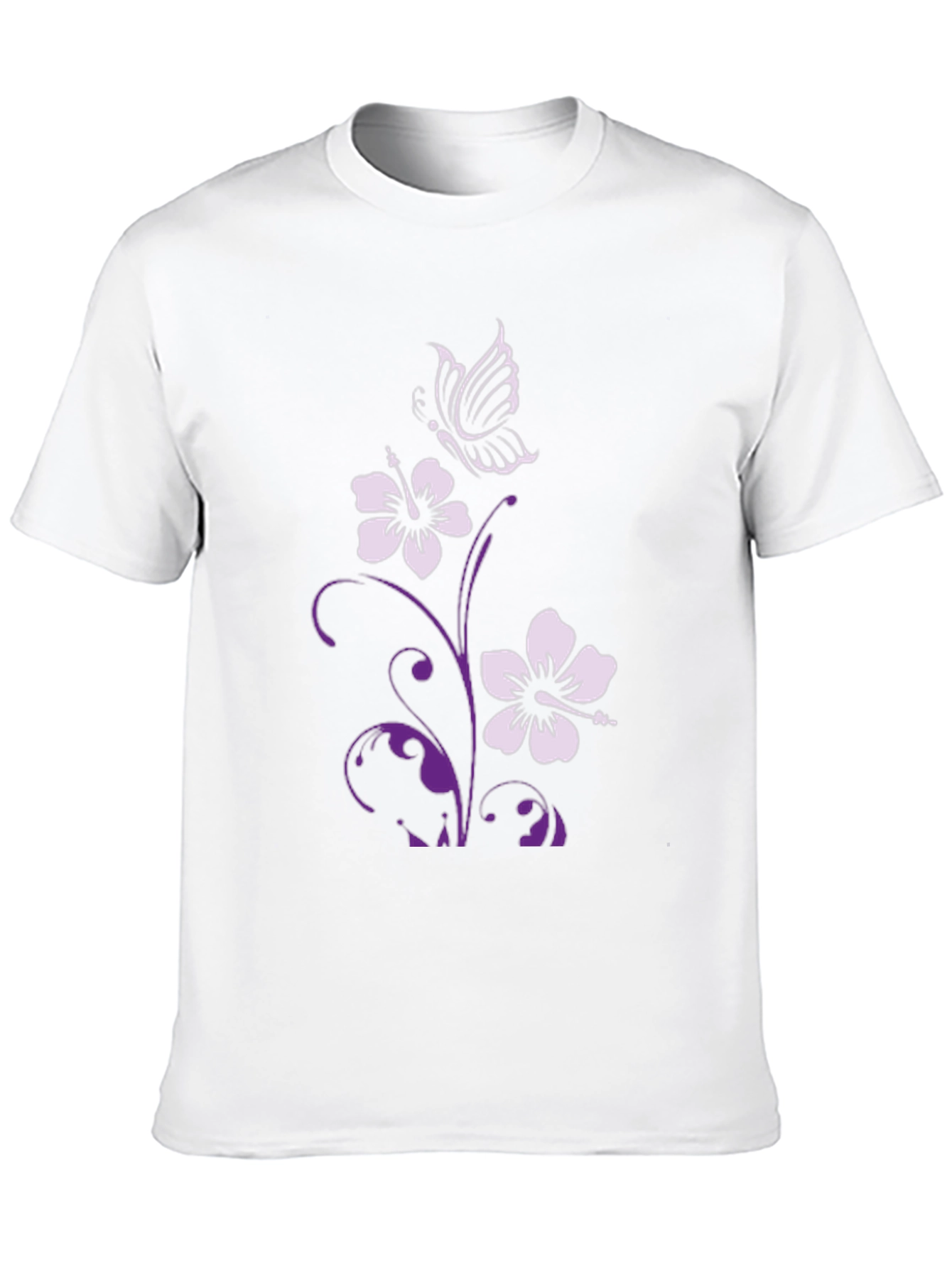 Floral Butterfly Graphic Tee - Stylish Black T-Shirt