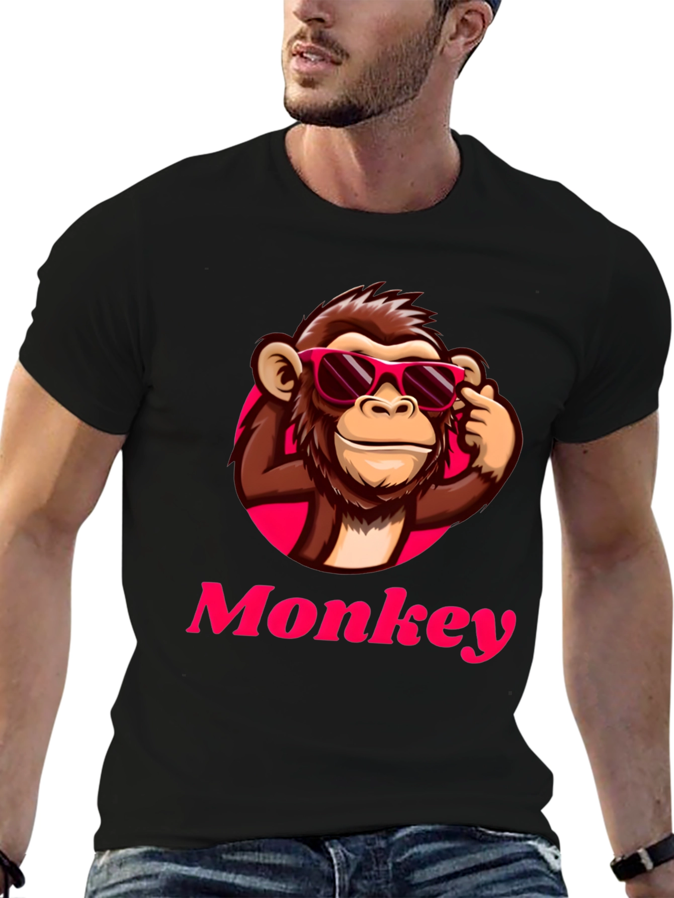 Cool Monkey Graphic T-Shirt - Black