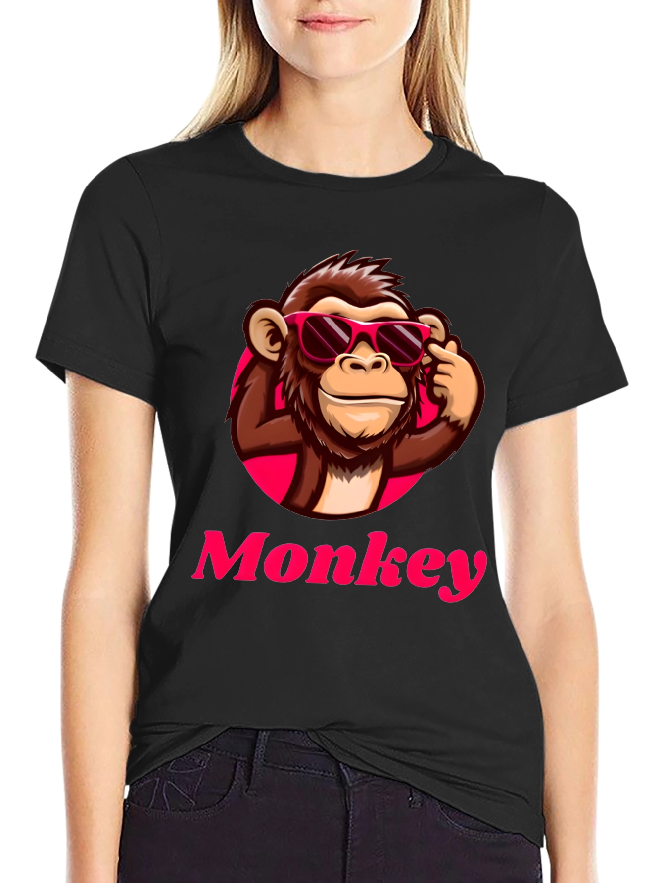 Cool Monkey Graphic T-Shirt - Black