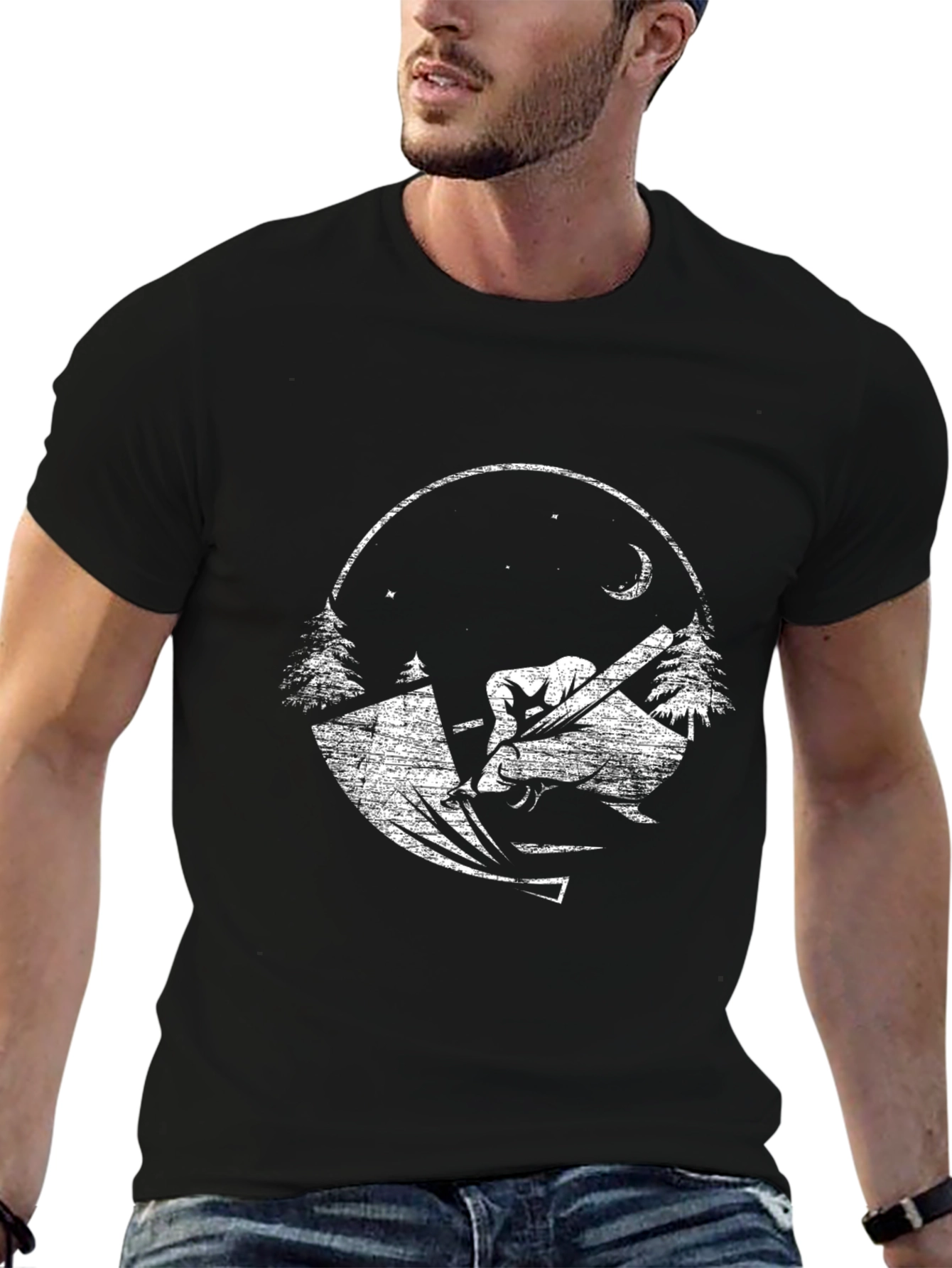 Night Woodworker Graphic T-Shirt