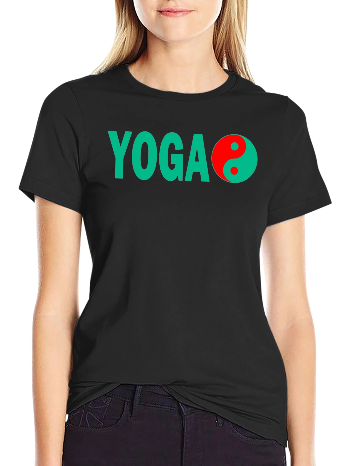Yoga Yin Yang Graphic Tee - Unisex Black T-Shirt