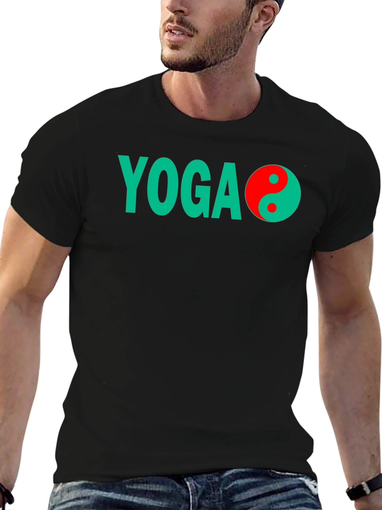 Yoga Yin Yang Graphic Tee - Unisex Black T-Shirt