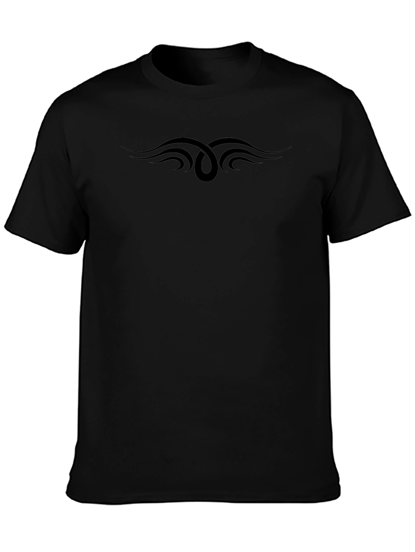 Mens Black T-Shirt with Tribal Design