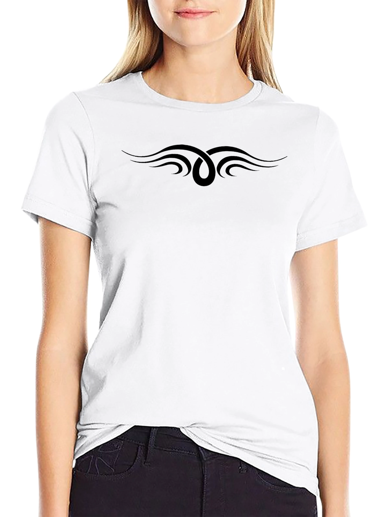 Mens Black T-Shirt with Tribal Design