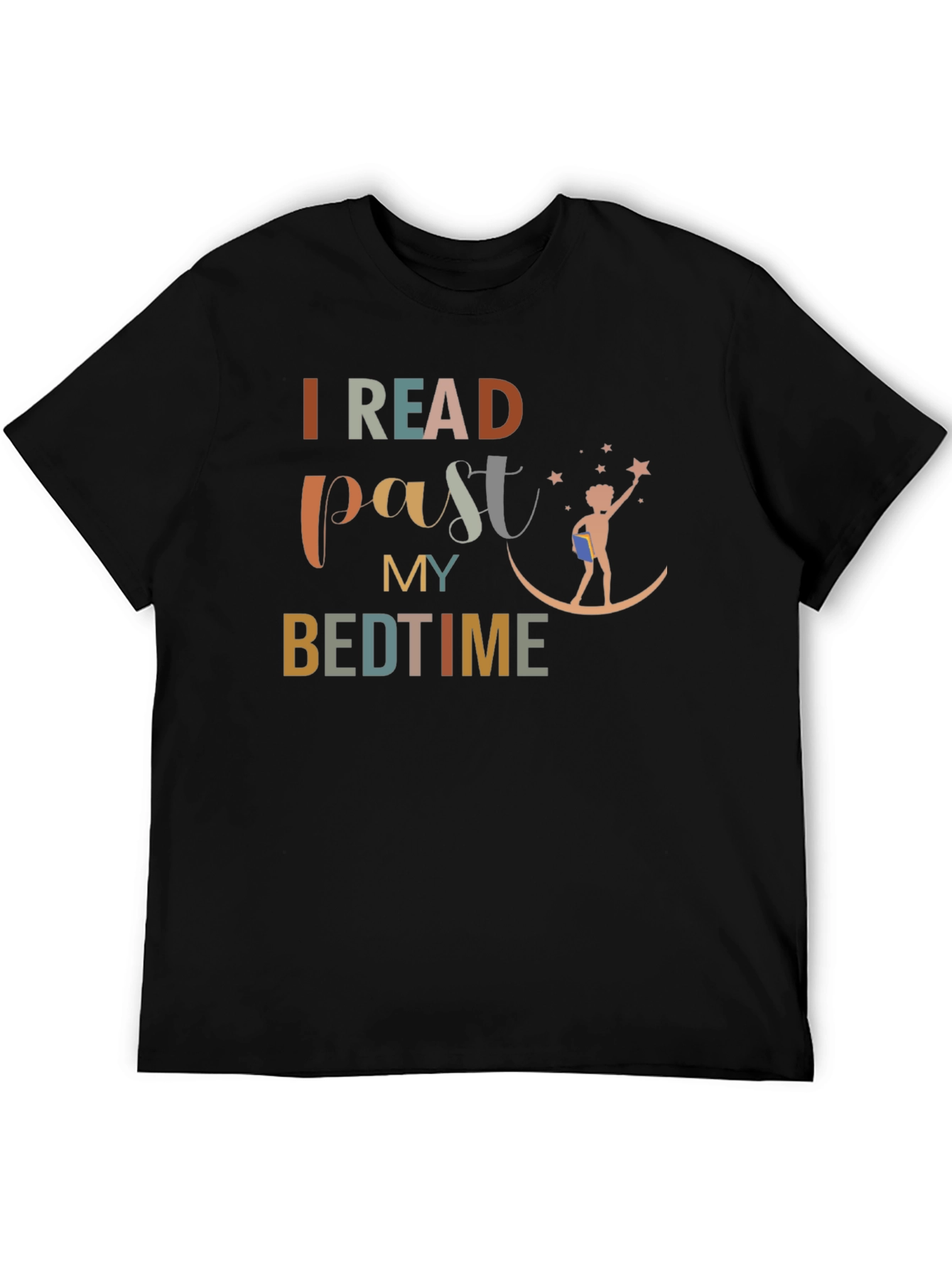 I Read Past My Bedtime Black T-Shirt