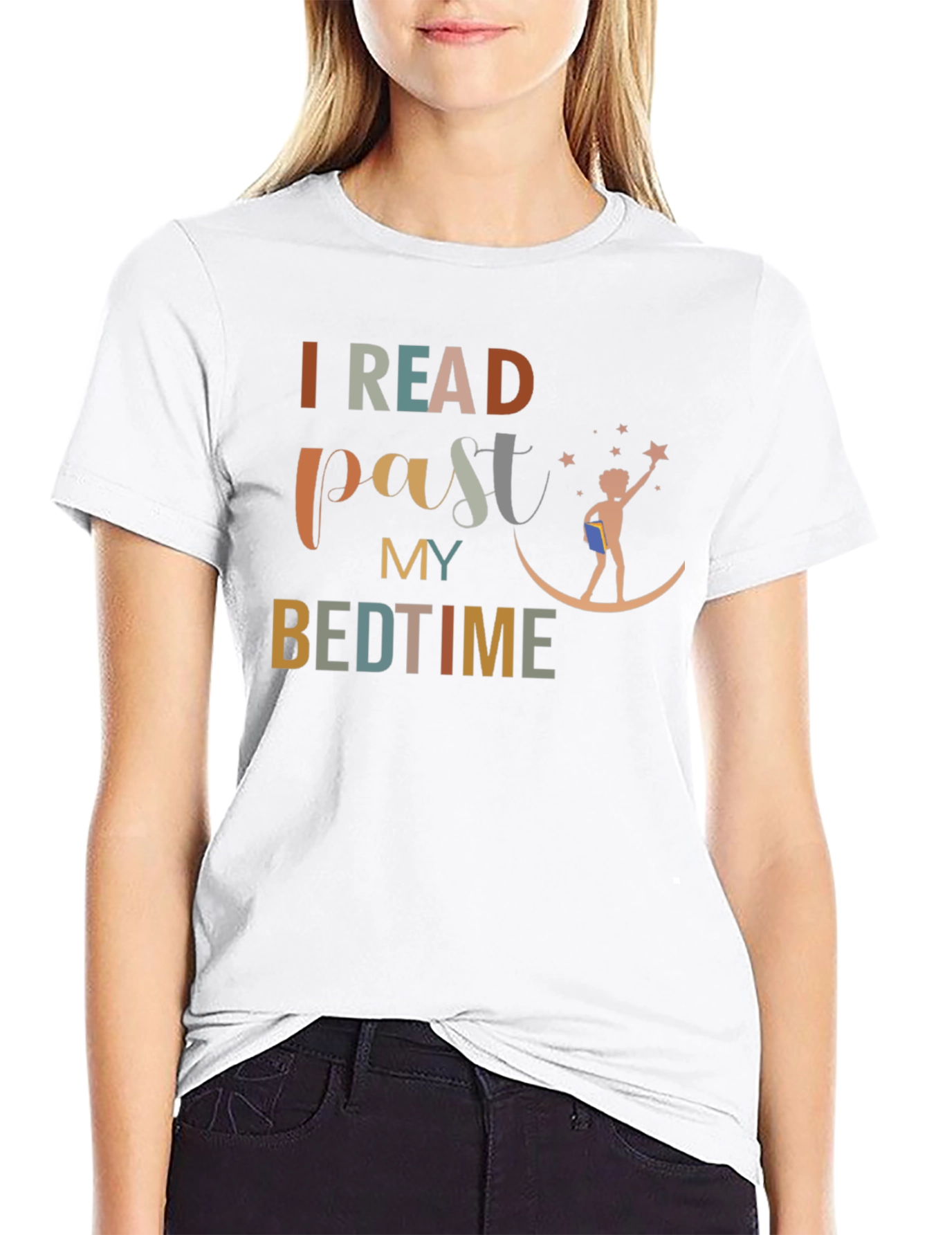 I Read Past My Bedtime Black T-Shirt