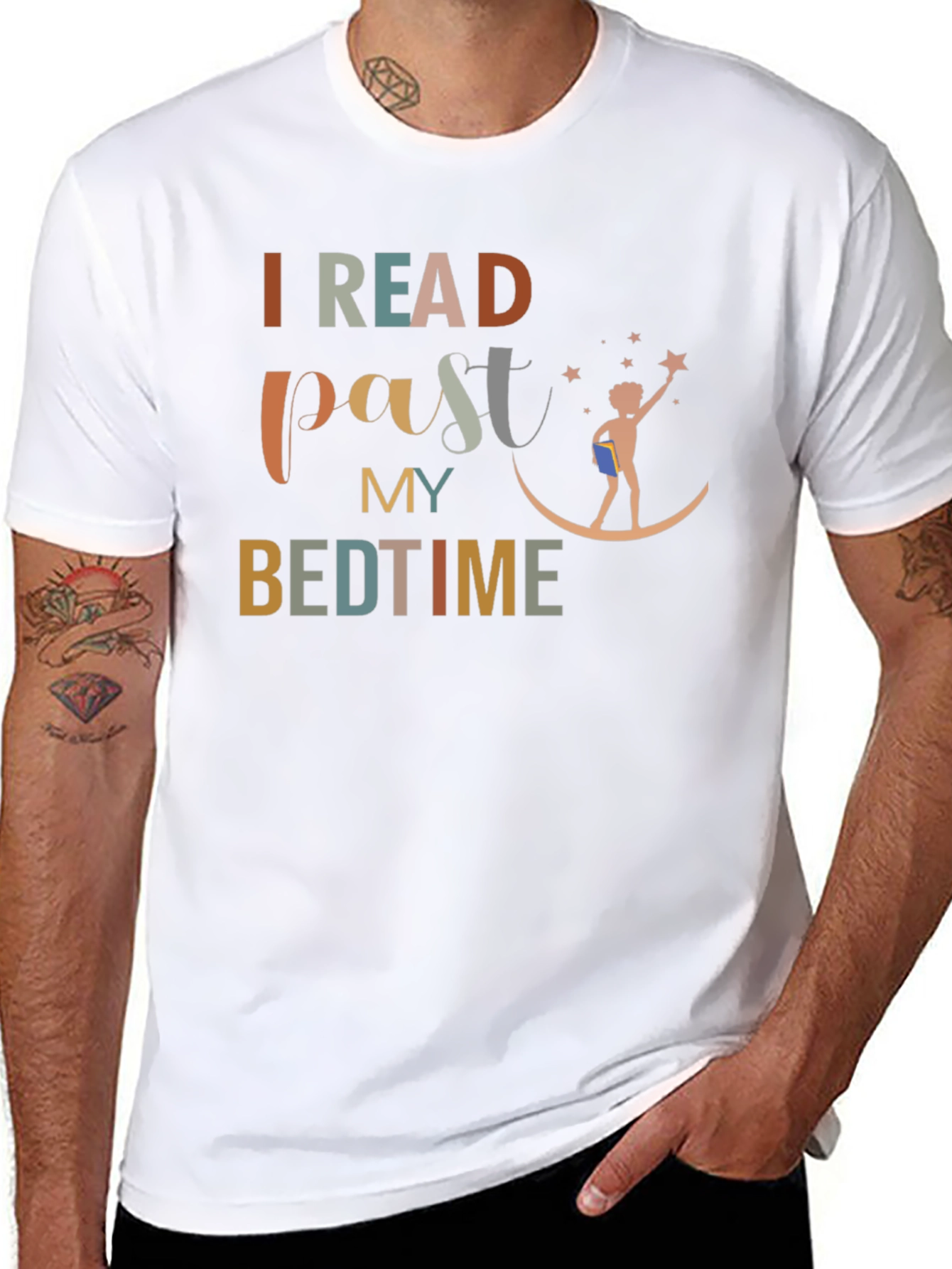 I Read Past My Bedtime Black T-Shirt
