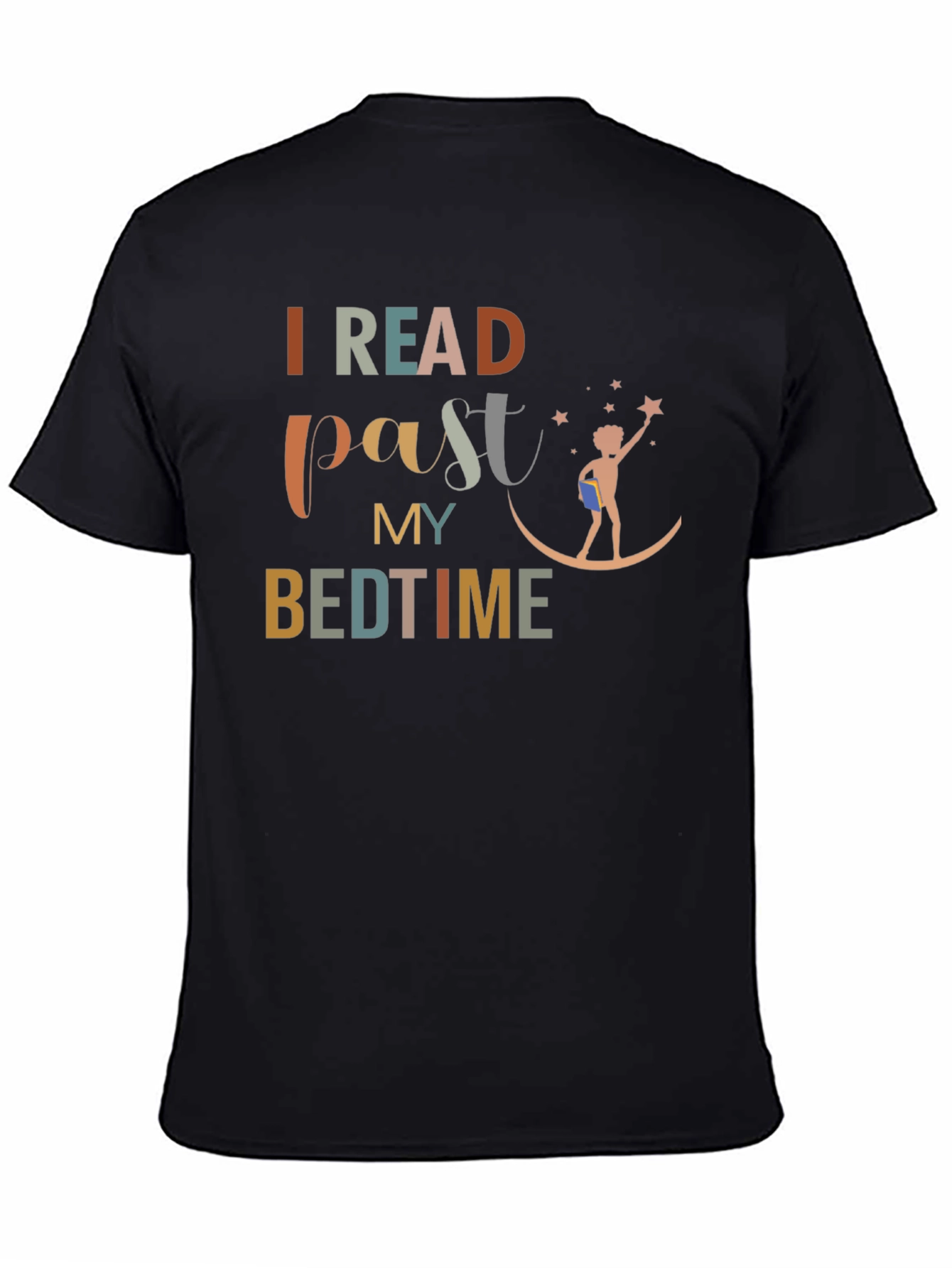 I Read Past My Bedtime Black T-Shirt