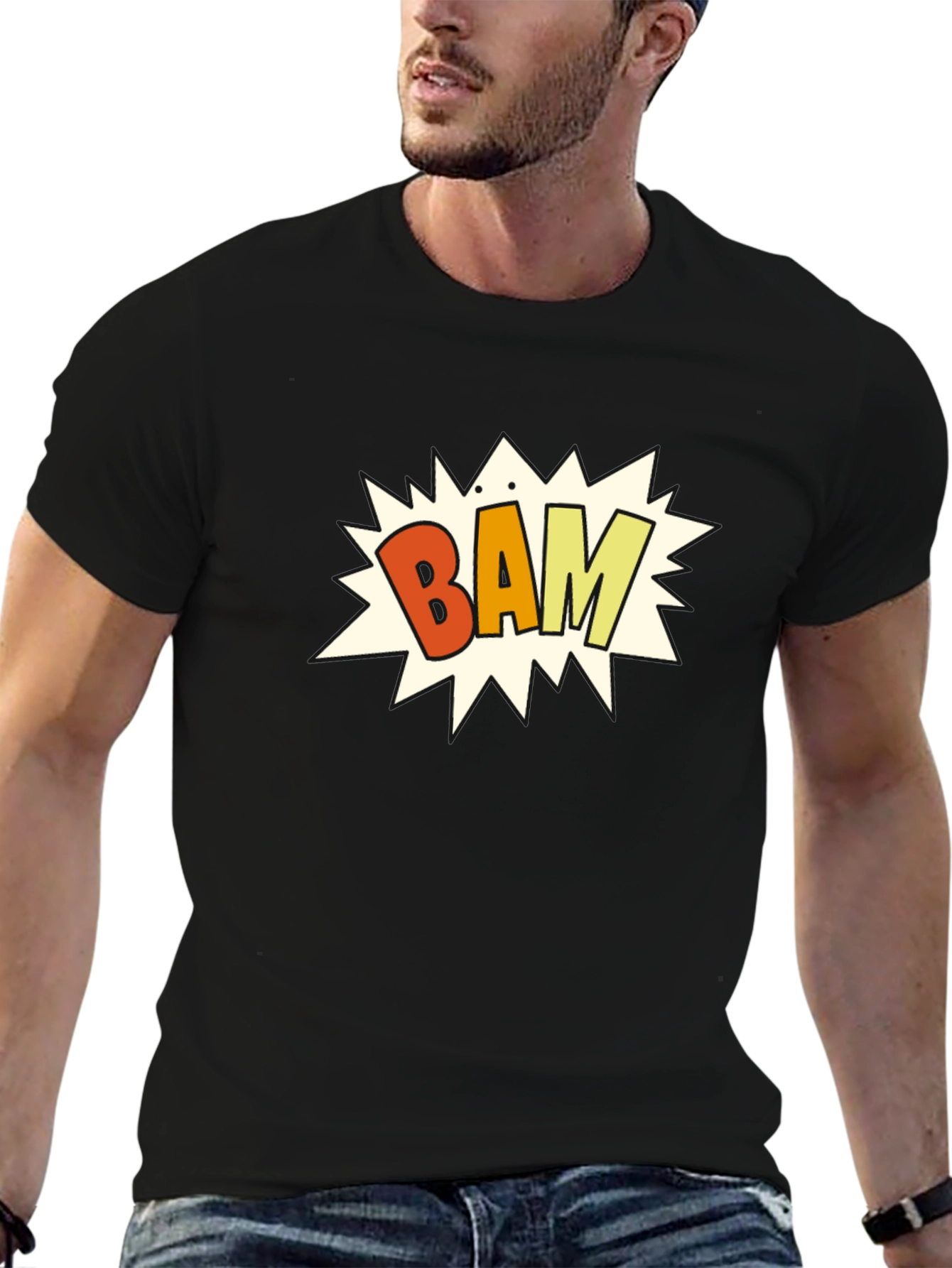 Bam! Graphic Print Black T-Shirt