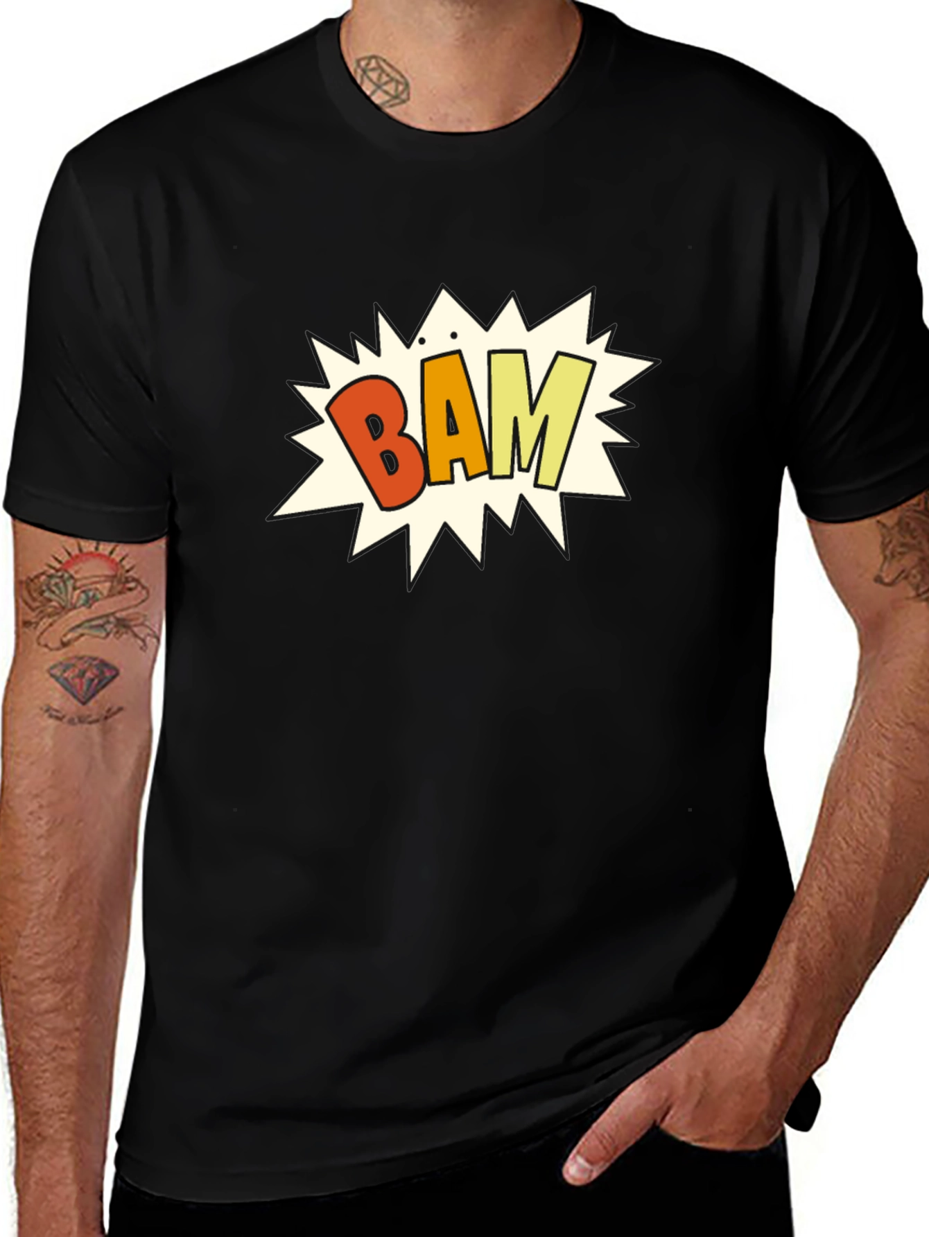 Bam! Graphic Print Black T-Shirt