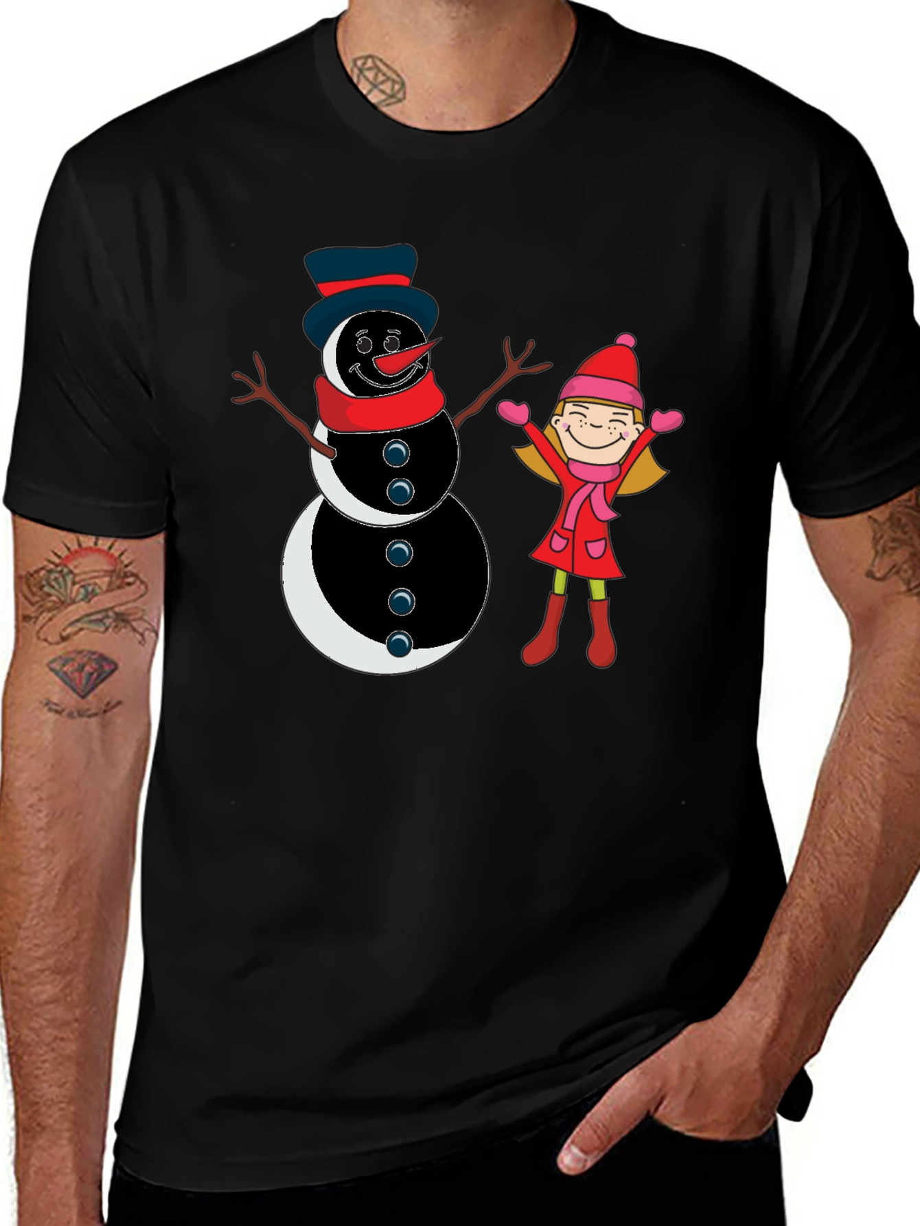 Snowman & Girl Graphic Tee