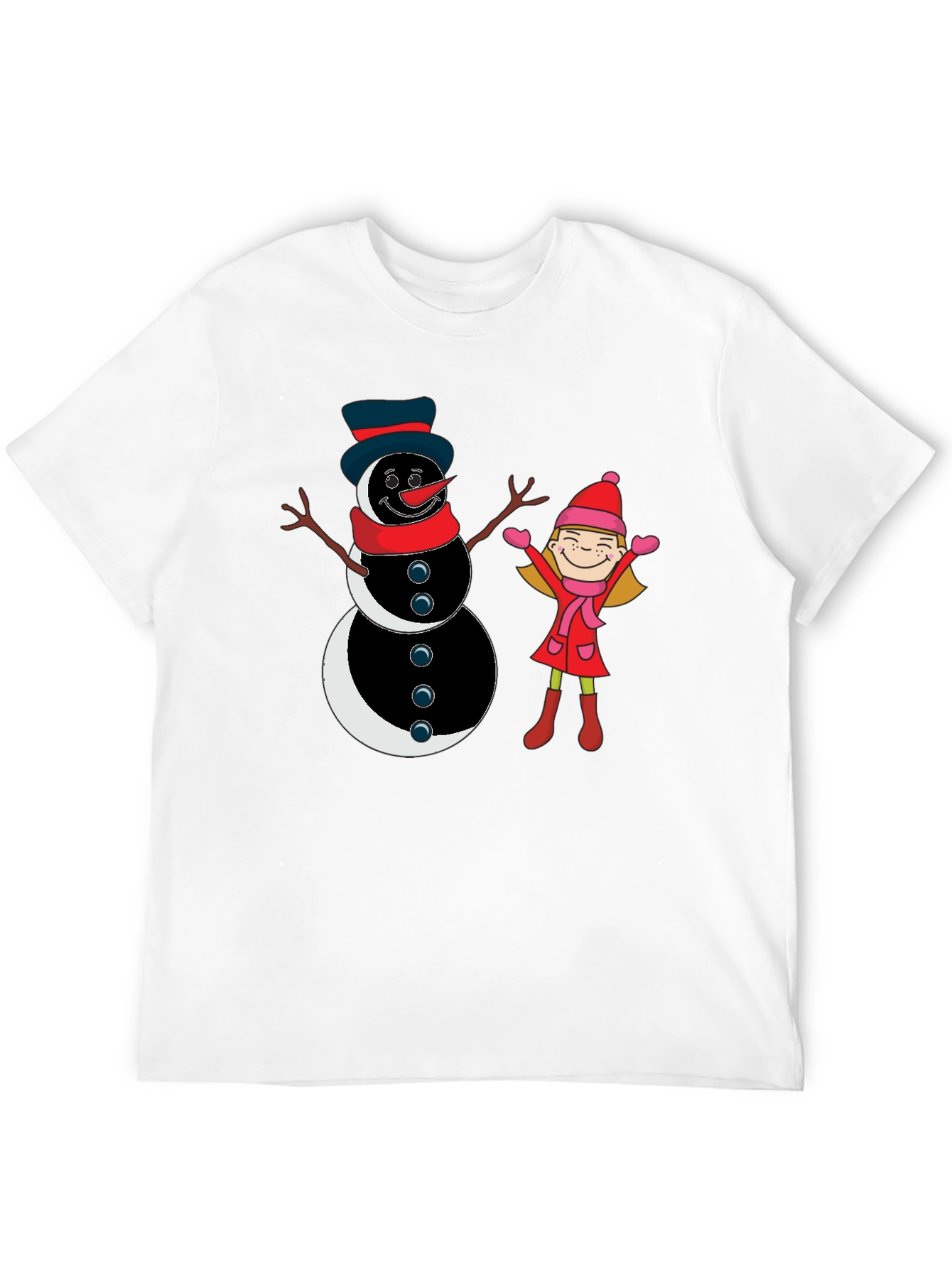 Snowman & Girl Graphic Tee
