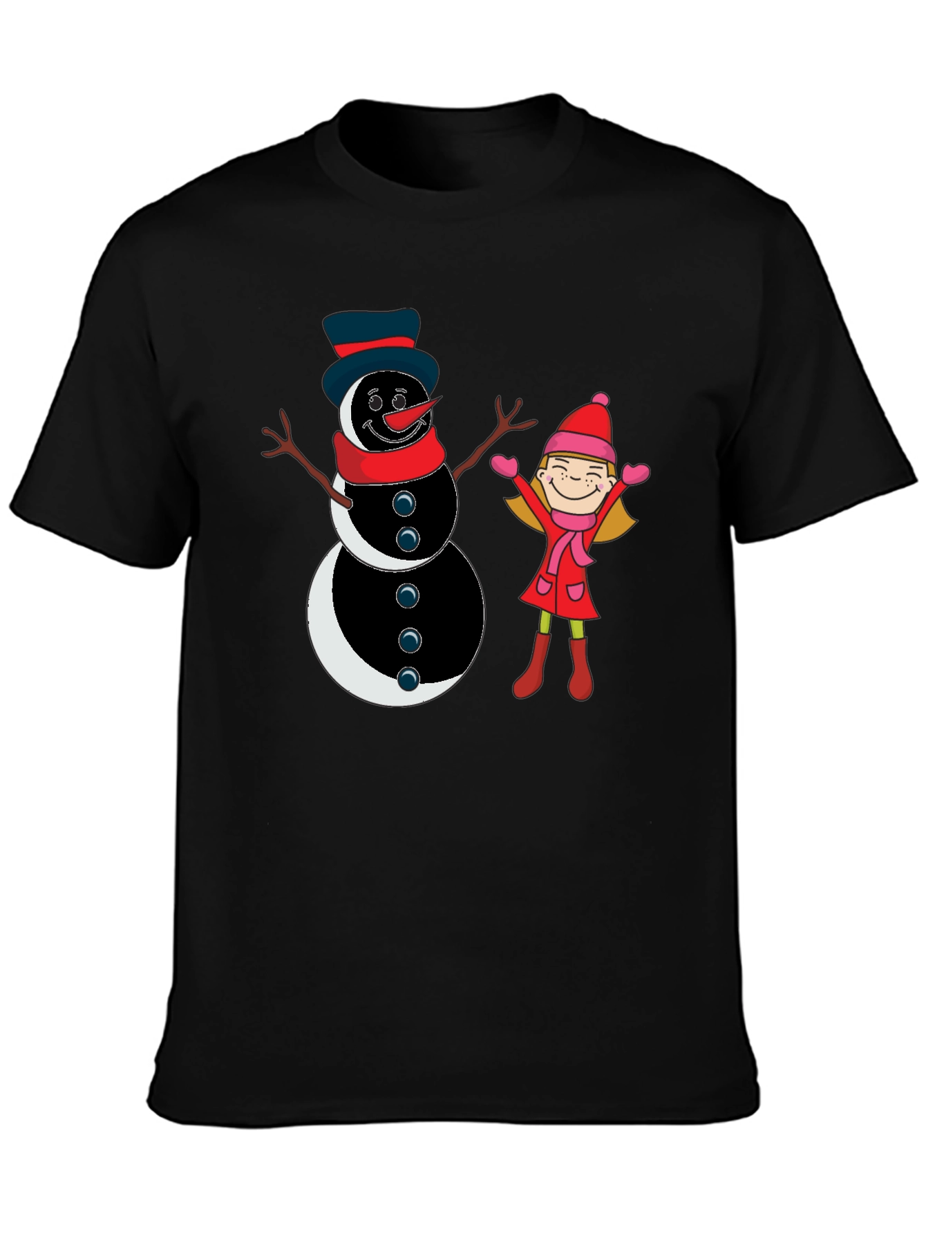 Snowman & Girl Graphic Tee