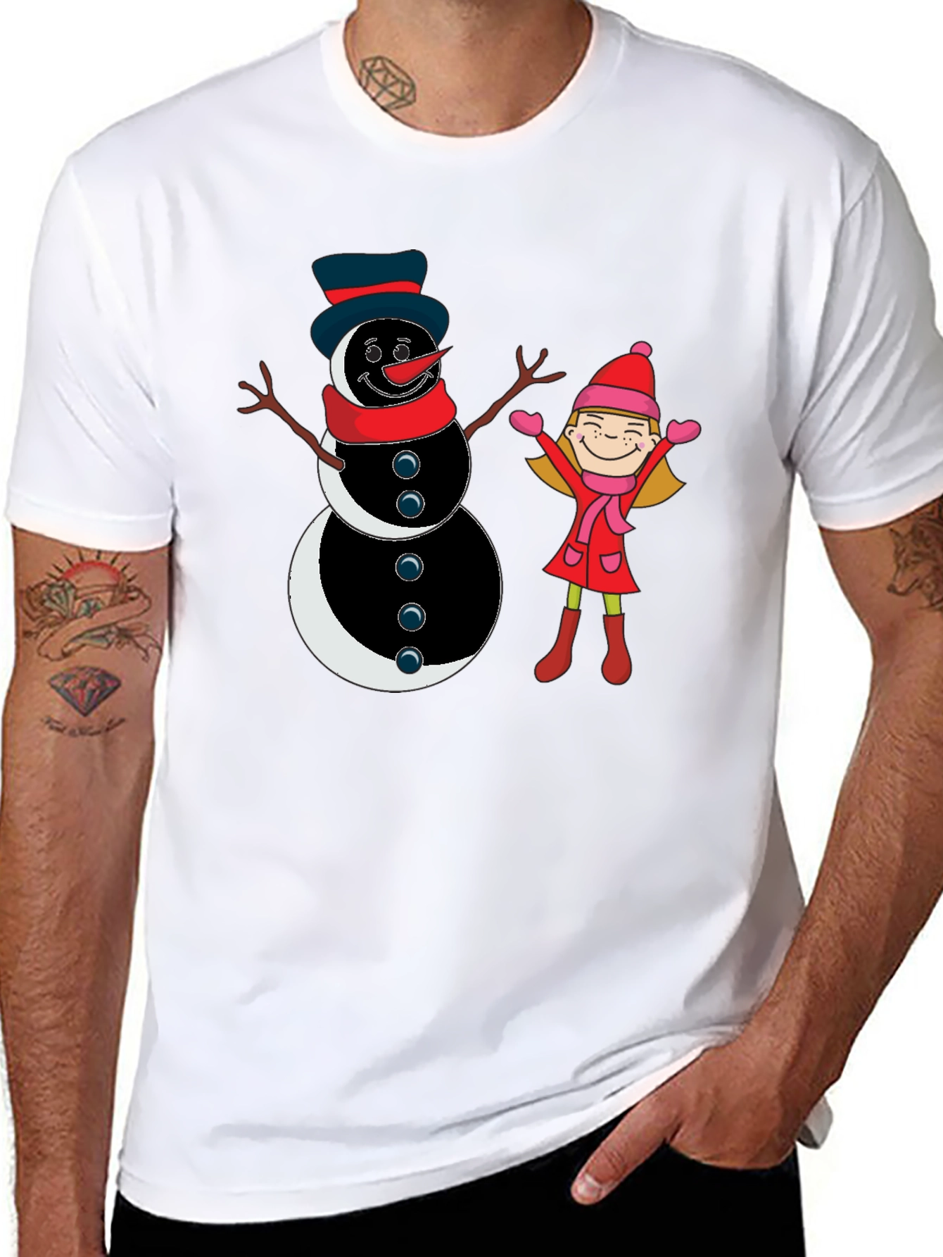 Snowman & Girl Graphic Tee