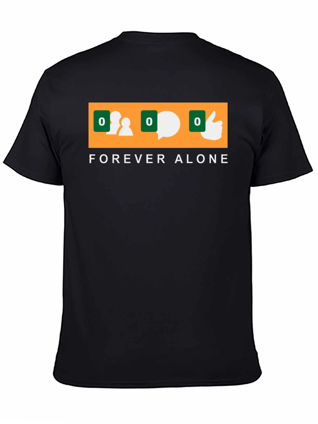 Forever Alone Social Media Zero Black T-Shirt