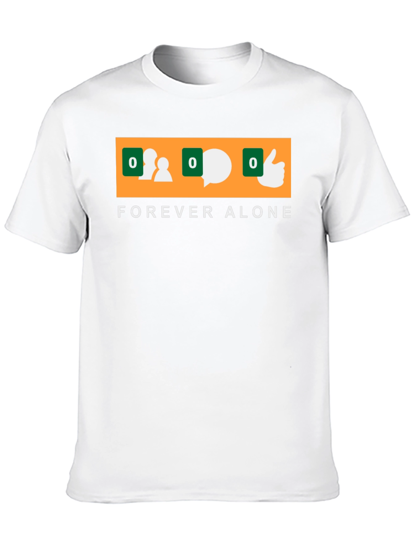 Forever Alone Social Media Zero Black T-Shirt