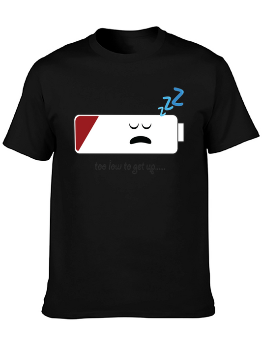 Low Battery Graphic Tee - Funny Sleepy Shirt