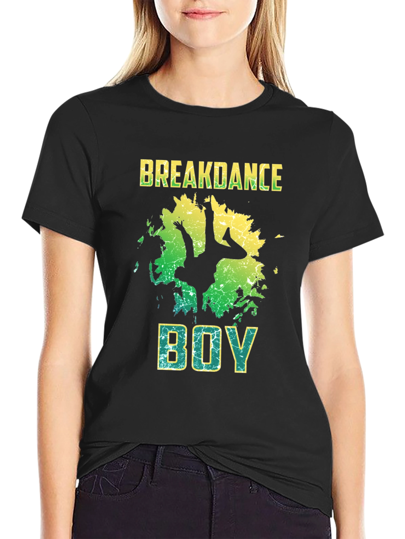 Breakdance Boy Graphic T-Shirt - Black
