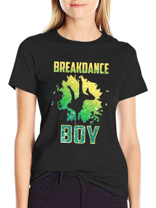 Breakdance Boy Graphic T-Shirt - Black