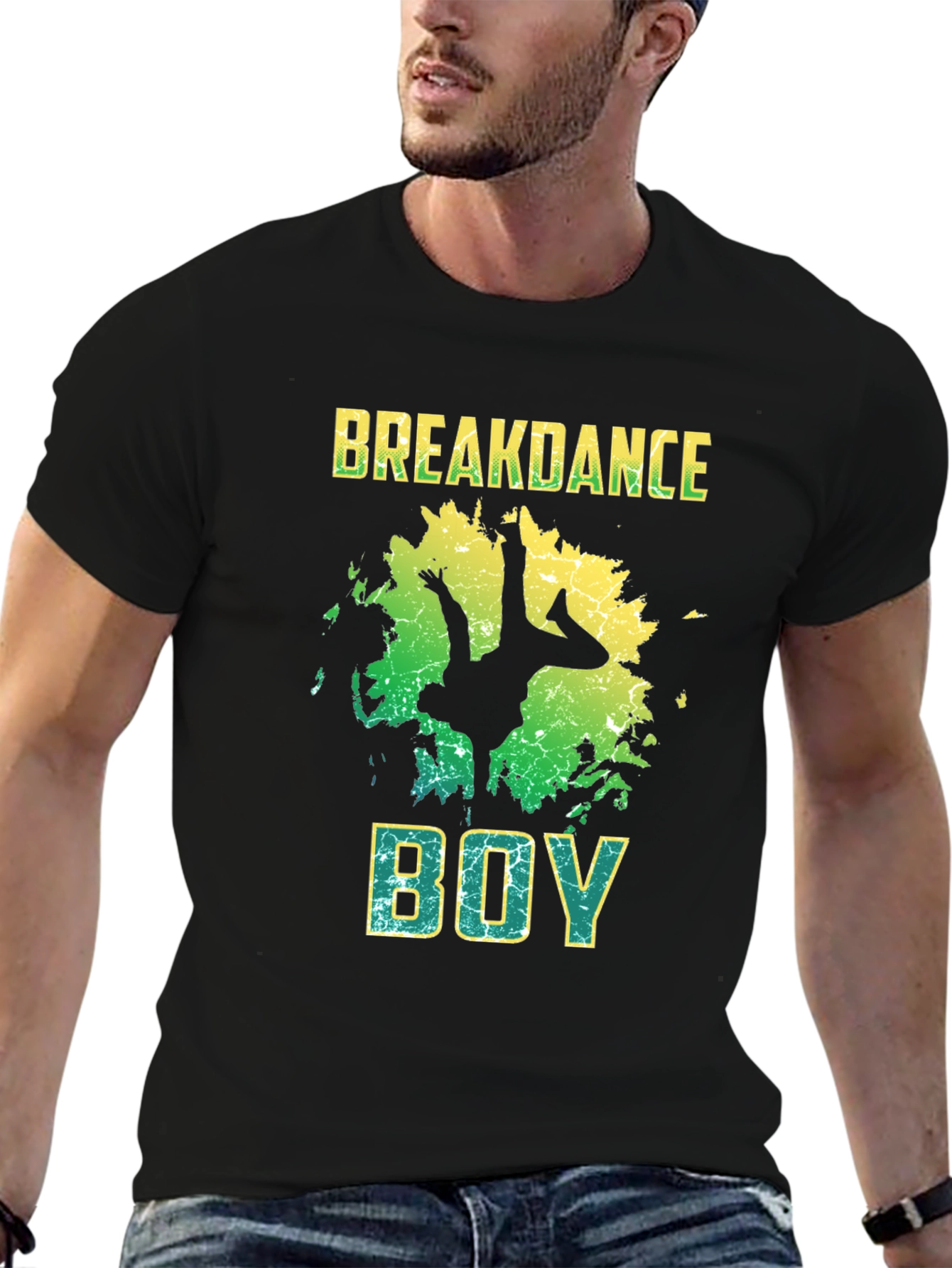 Breakdance Boy Graphic T-Shirt - Black