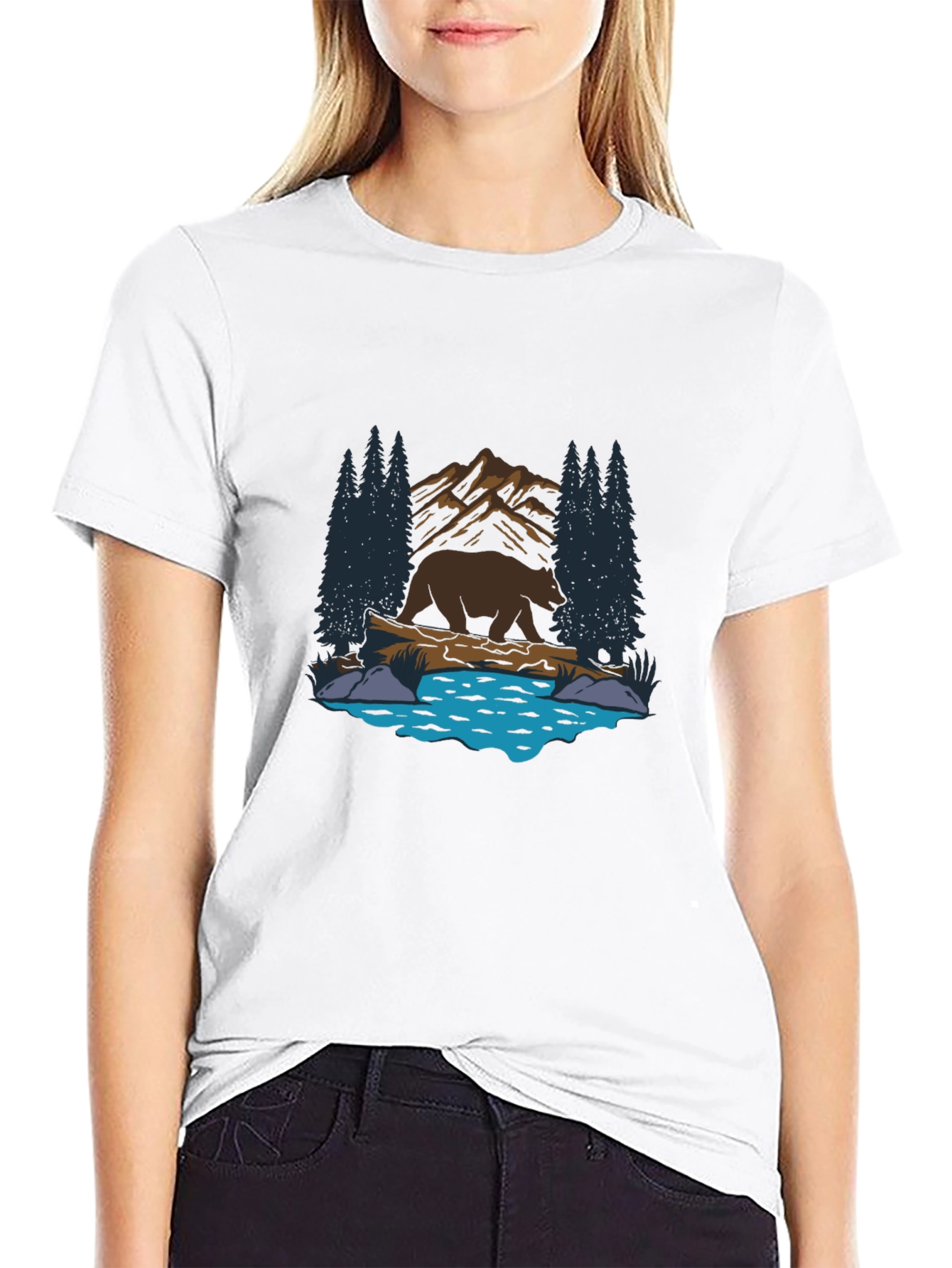 Bear by the Lake Graphic T-Shirt