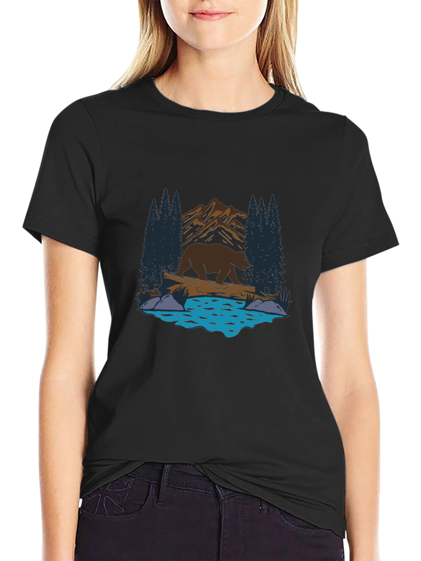 Bear by the Lake Graphic T-Shirt