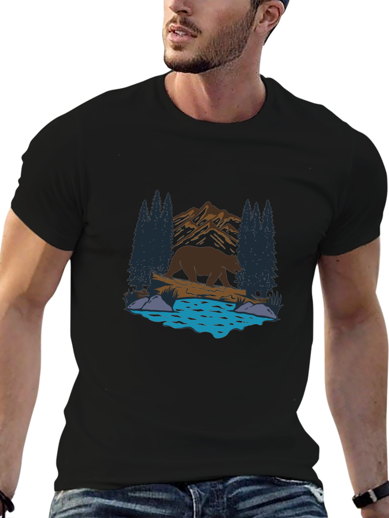 Bear by the Lake Graphic T-Shirt