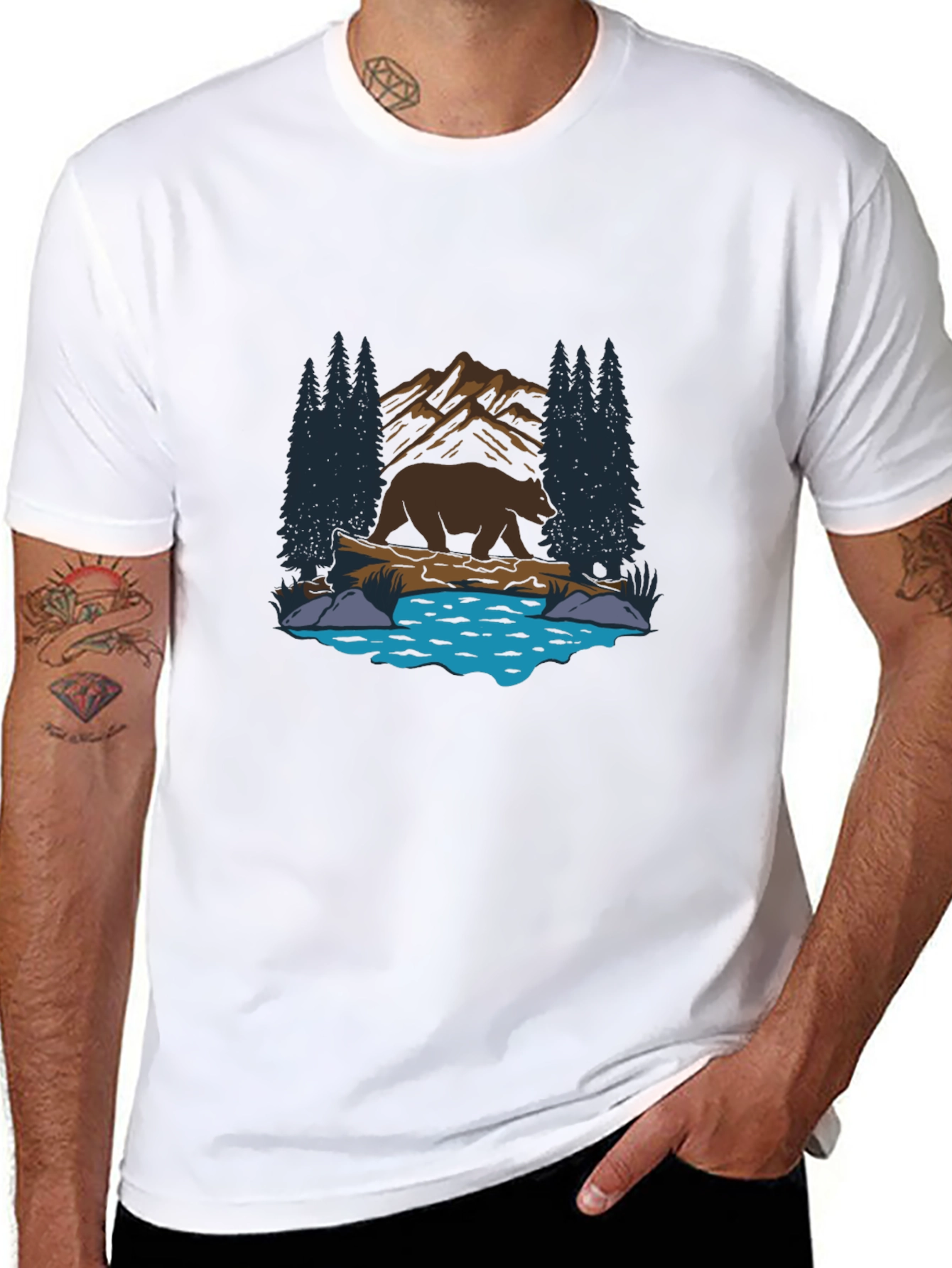 Bear by the Lake Graphic T-Shirt