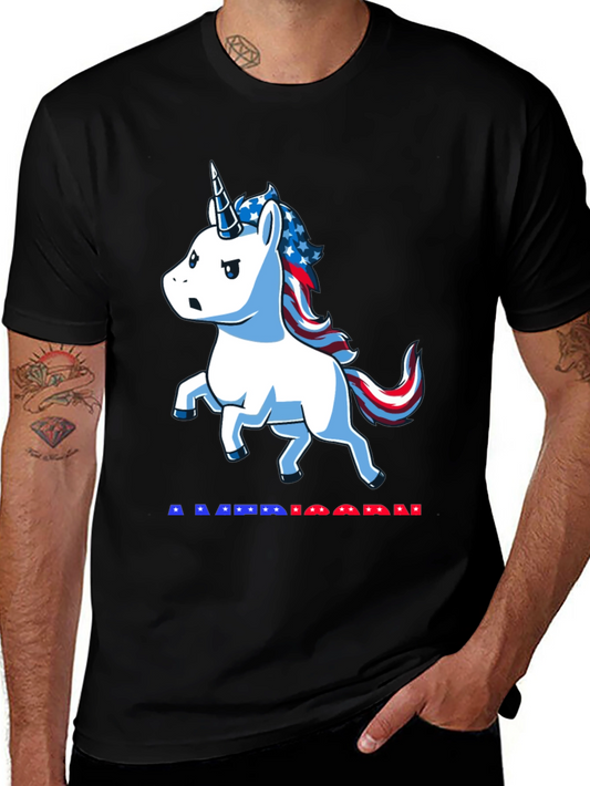 American Unicorn Graphic Tee - Patriotic Style