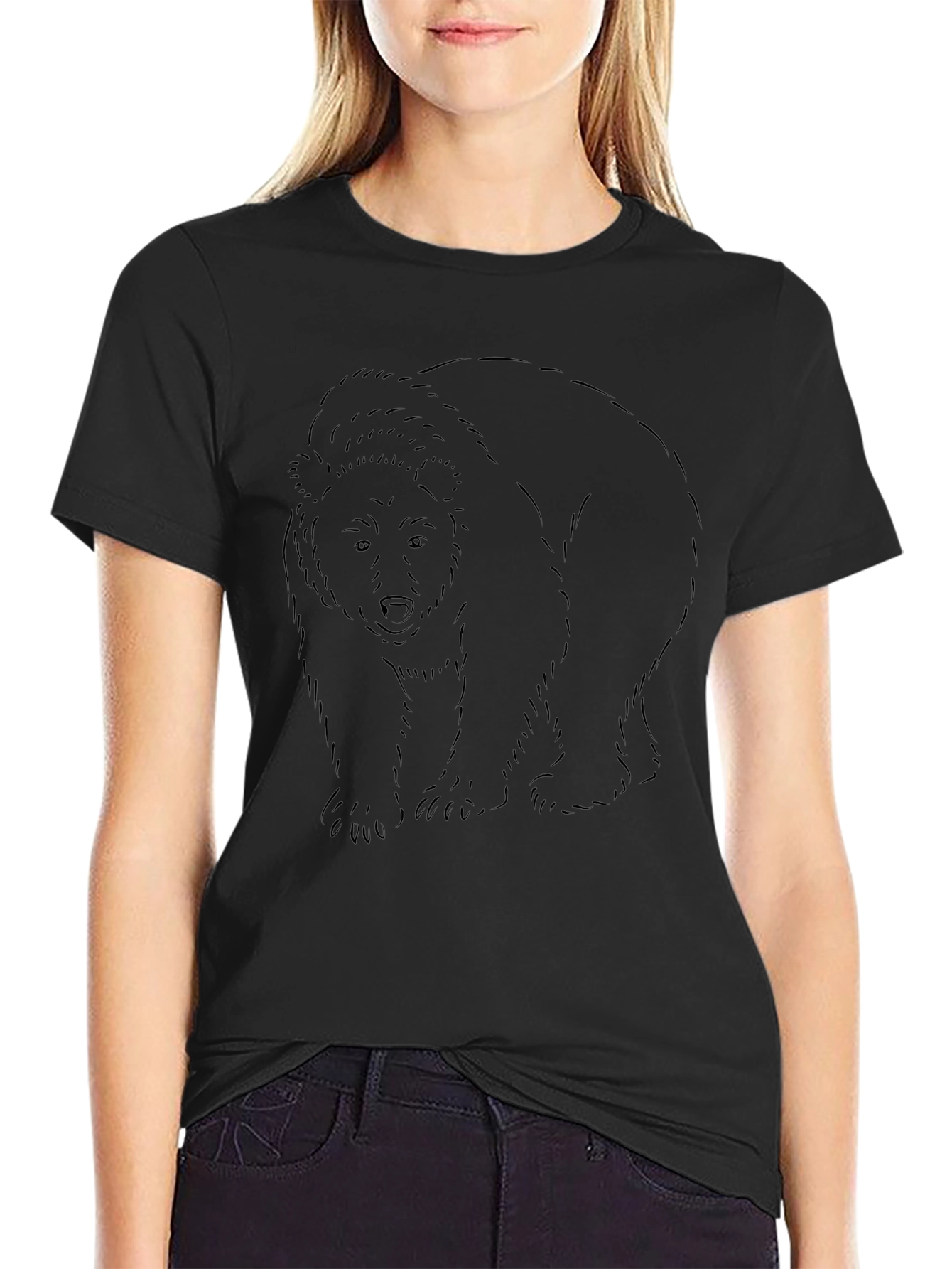 Bear Outline Black T-Shirt