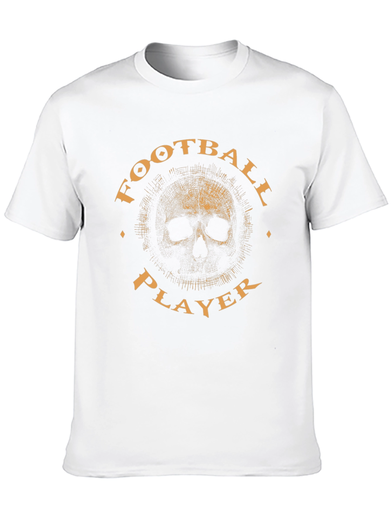 Football Player Skull Graphic Black T-Shirt